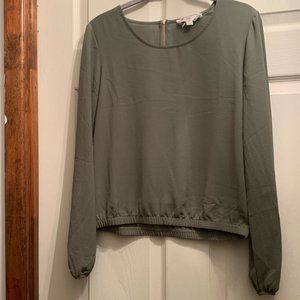 Hippie Rose Olive Green Blouse - Size M